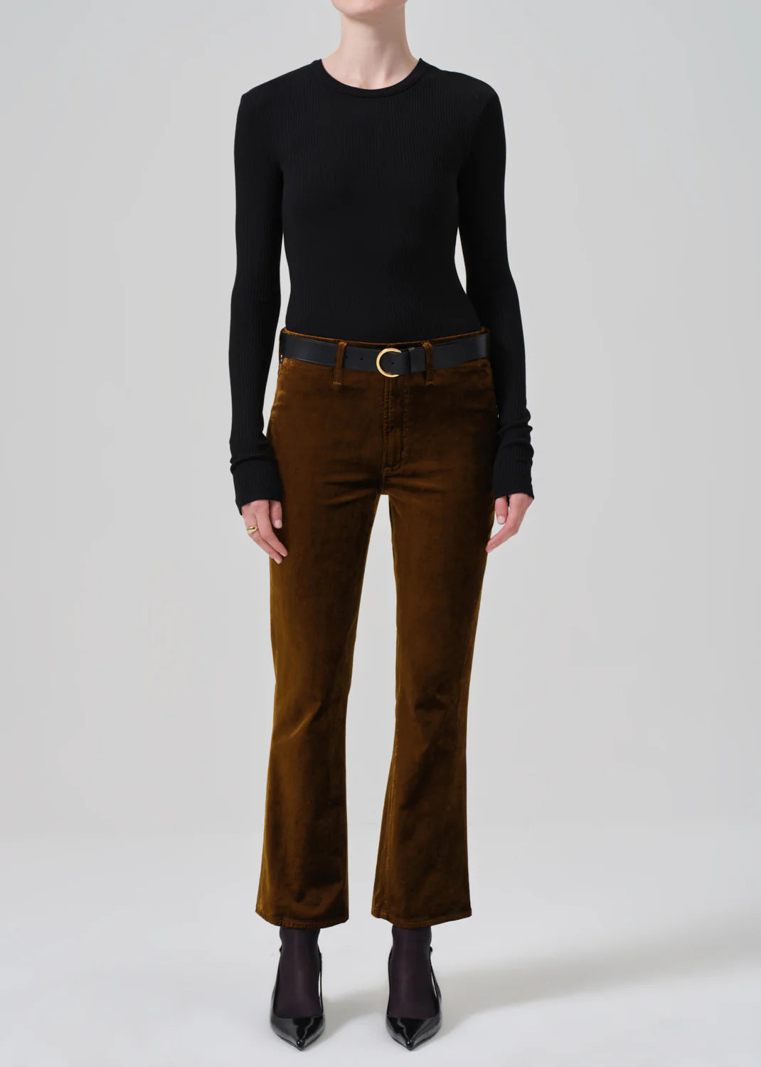 Isola Cropped Trouser - Golden Velvet