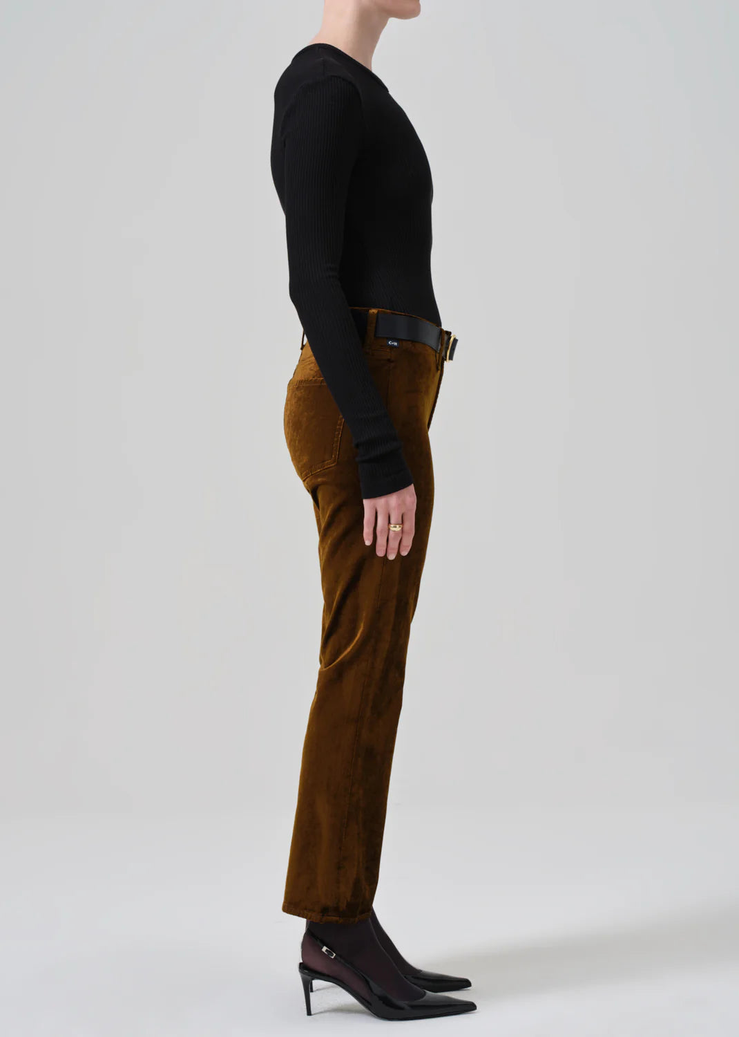 Isola Cropped Trouser - Golden Velvet