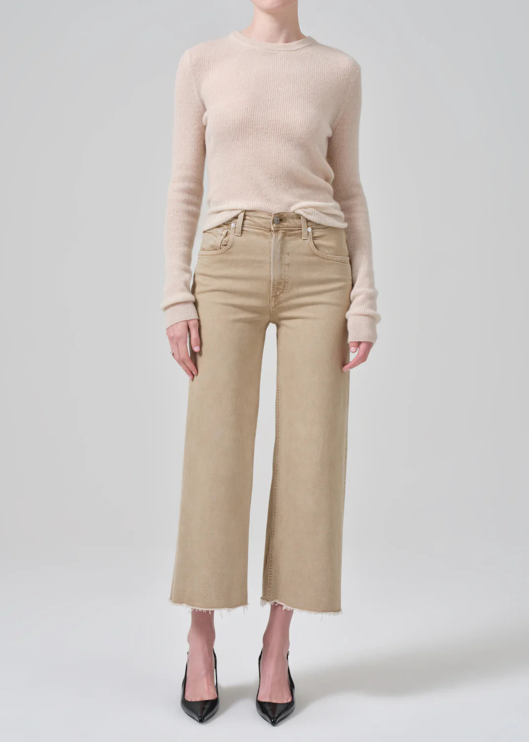 Lyra Crop Wide Leg - Porcini