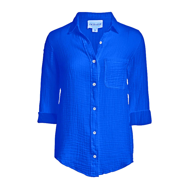 Boyfriend Shirt - Electric Blue