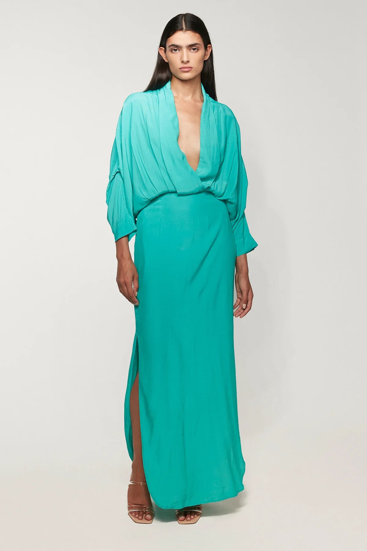 Plunge Dress - Aquamarine