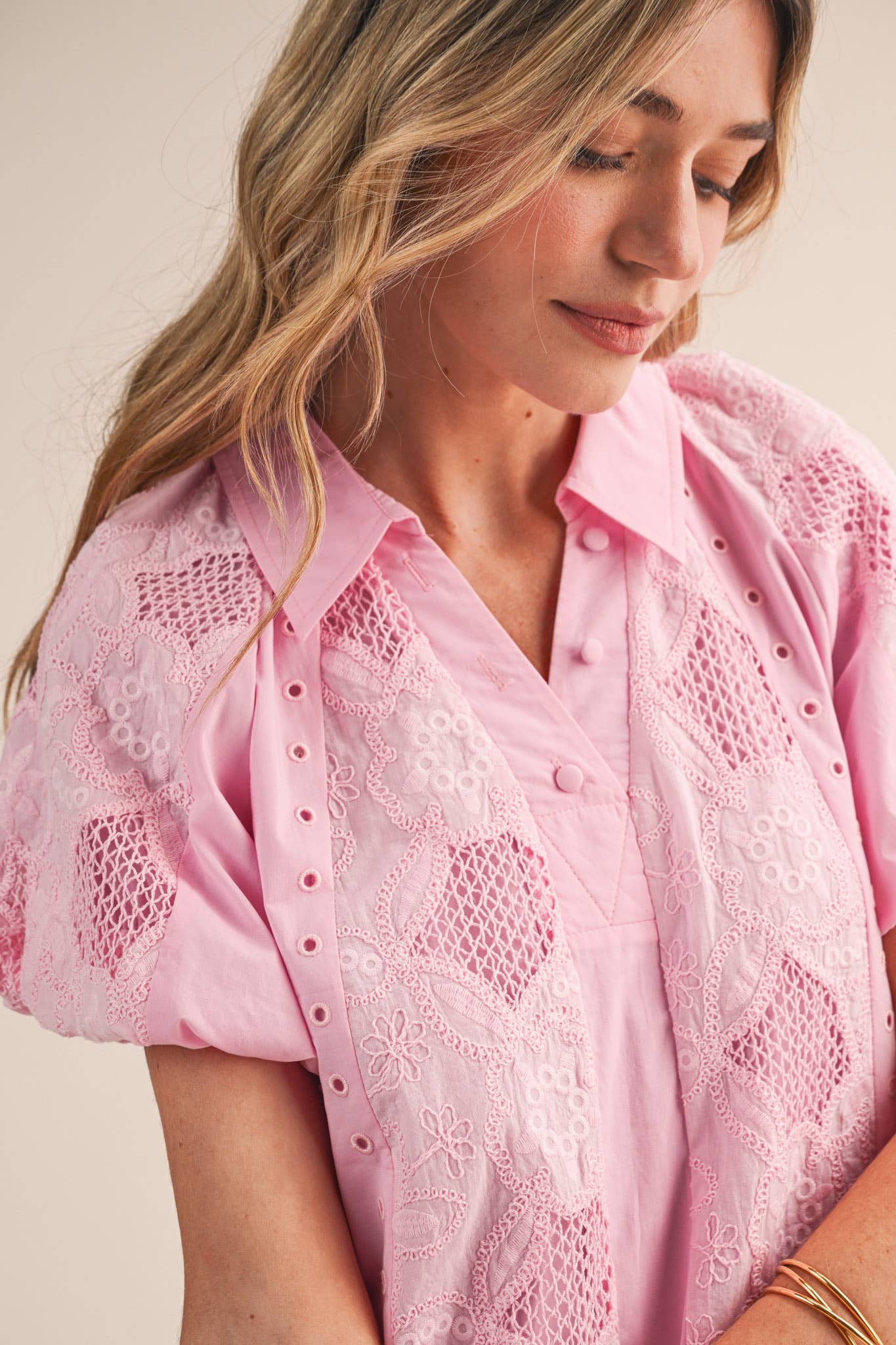 Floral Embroidery Cut-Out Mini Dress