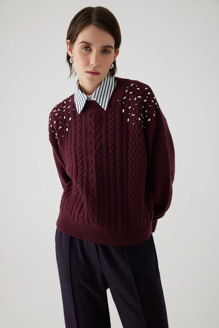 Araylia Sweater - Burgundy
