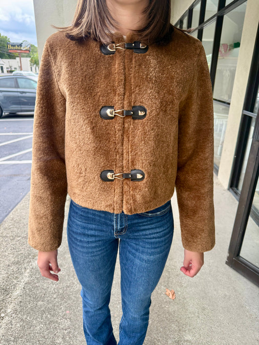 Leather Lined Brown Teddy Bear Coat