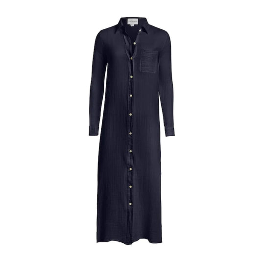 Boyfriend Shirt Dress - Navy