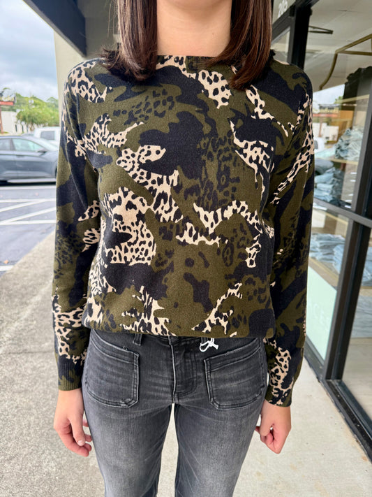 Camo/Cheetah Multi Sweater