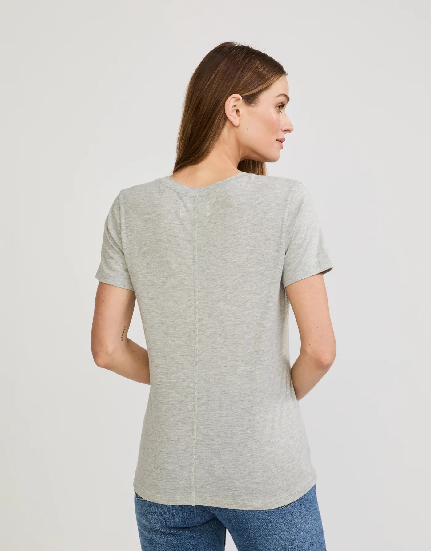 Charleston V-Neck Tee - Heather Grey