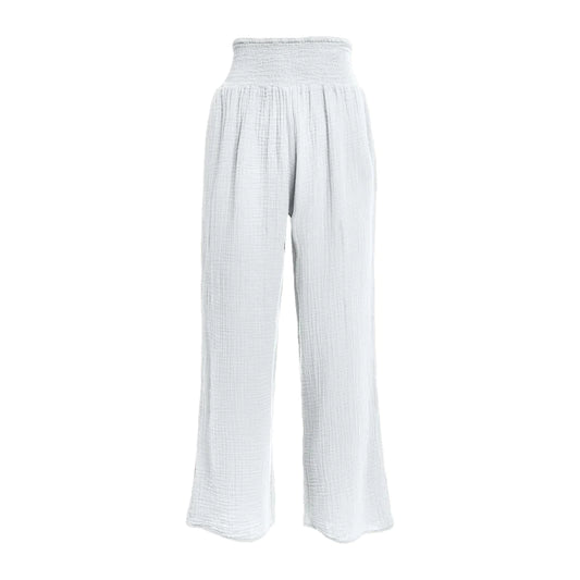 Gauze Smock Pant - White