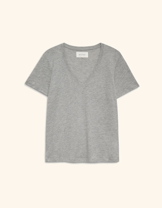 Charleston V-Neck Tee - Heather Grey