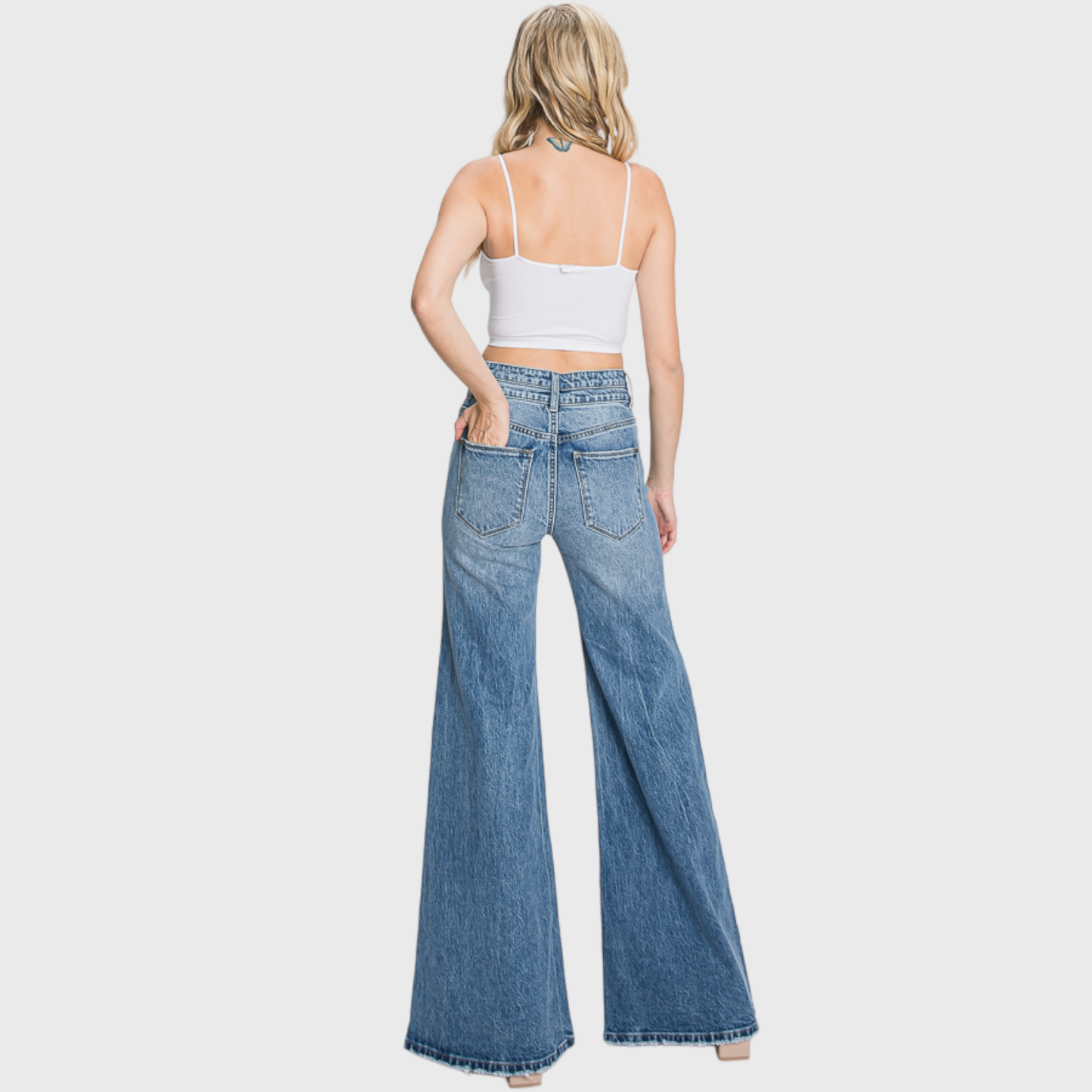 High Waisted Wide Leg Vintage Wash