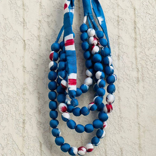 Cobalt Coastal Ikat Necklace