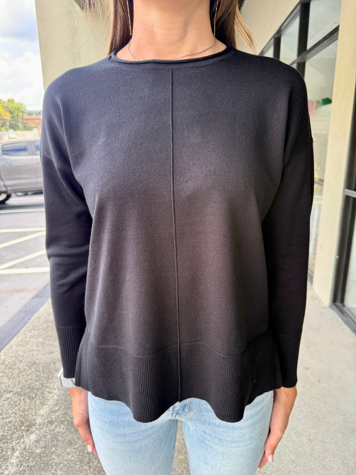 Roll Neck Sweater - Black