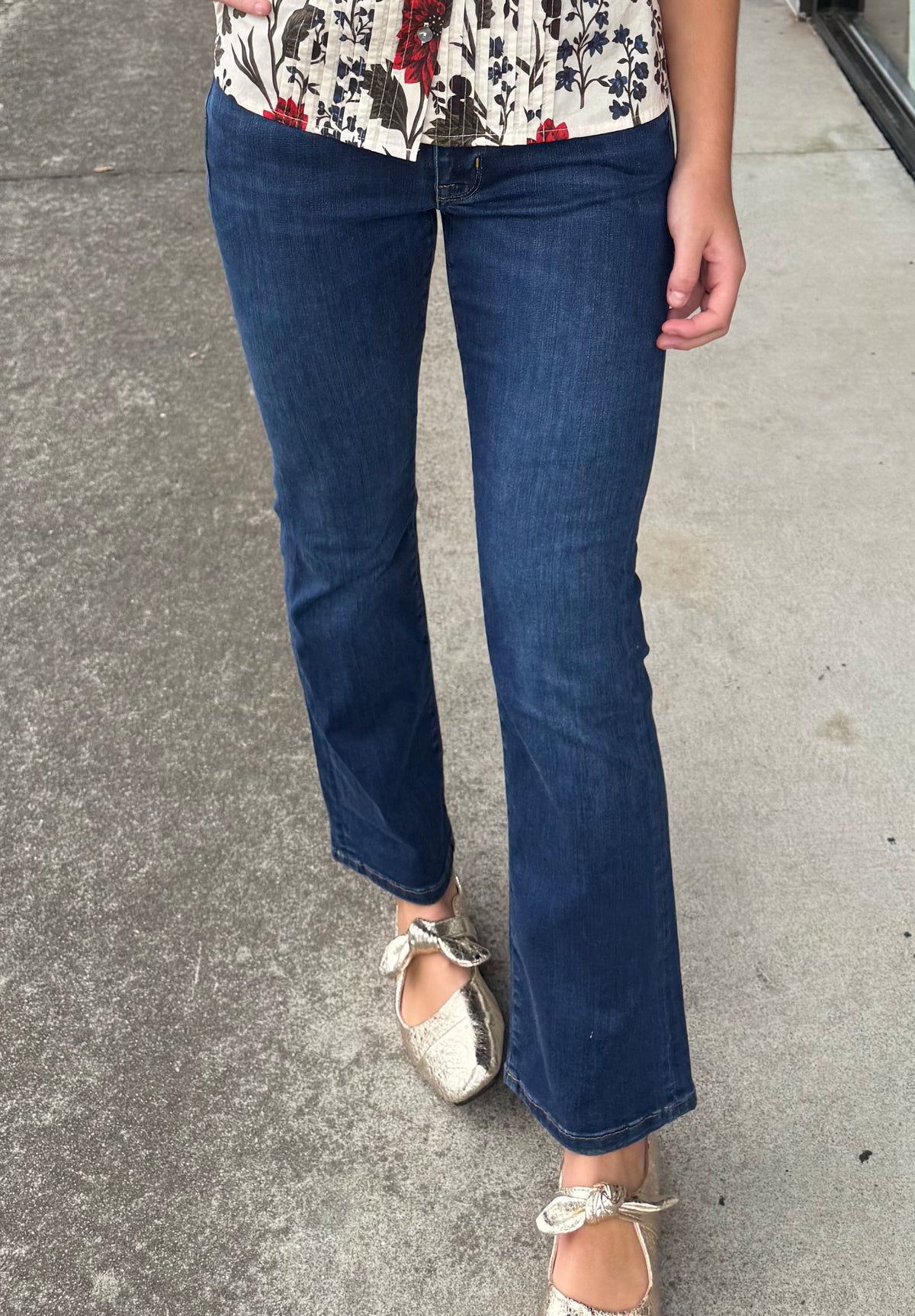Baby Boot Crop - Medium Denim Wash