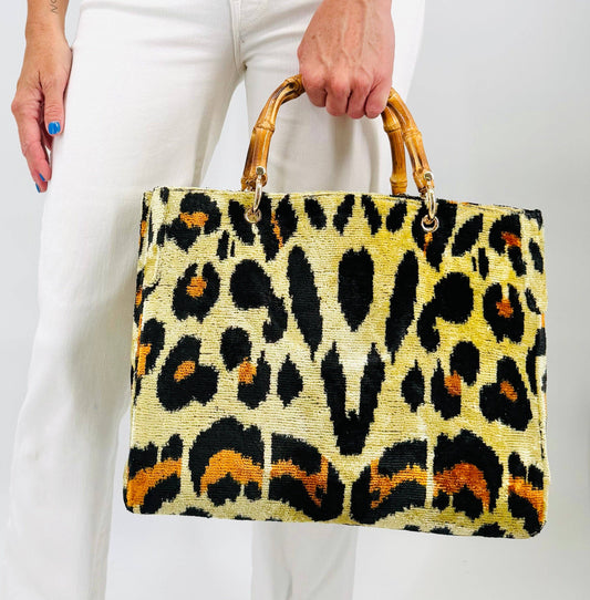 Golden Leopard Avery Bamboo Bag