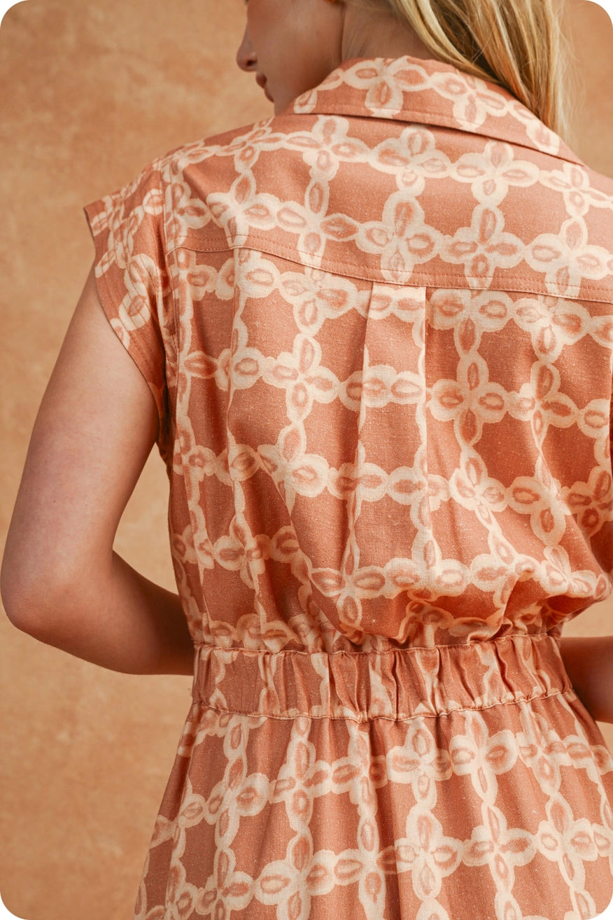 Chainlink Print Midi Dress