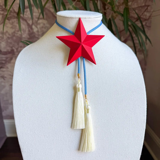 Lone Star Bolo Crimson with Ocean Blue & Ivory