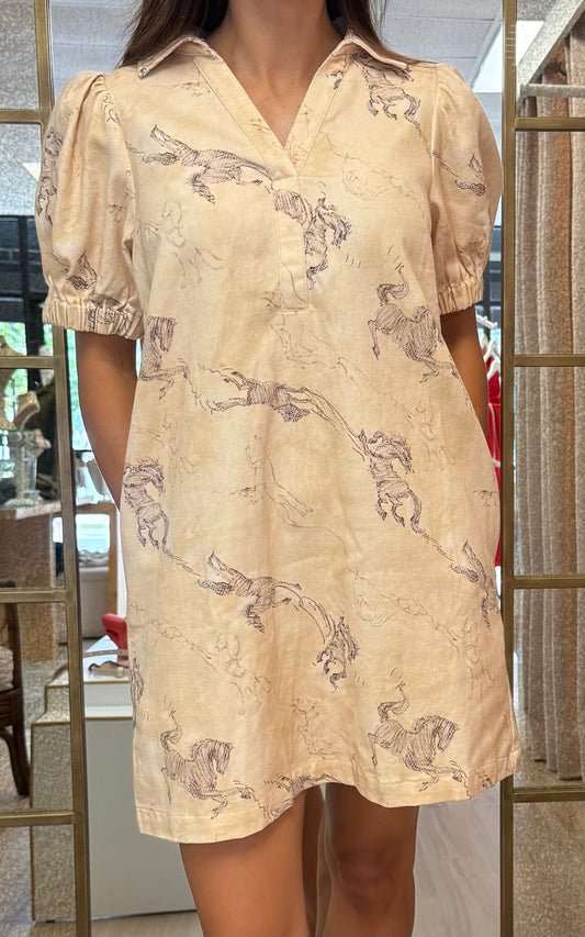 Galloping Horses Mini Dress