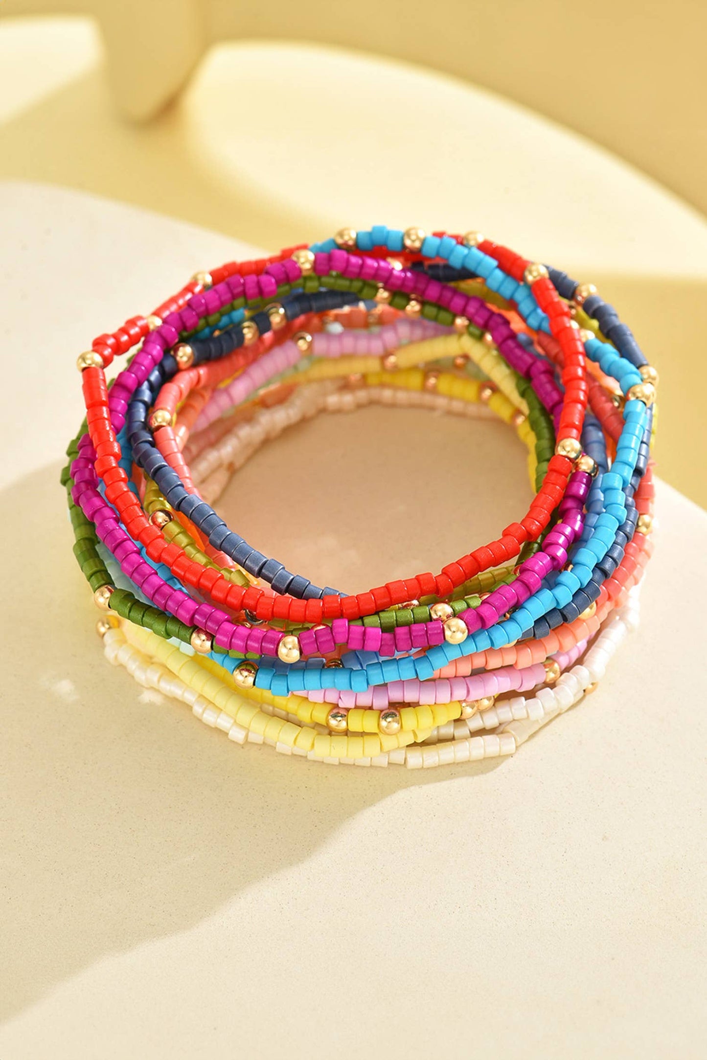 Colorful Bead Stretch Bracelet Set | 19pcs