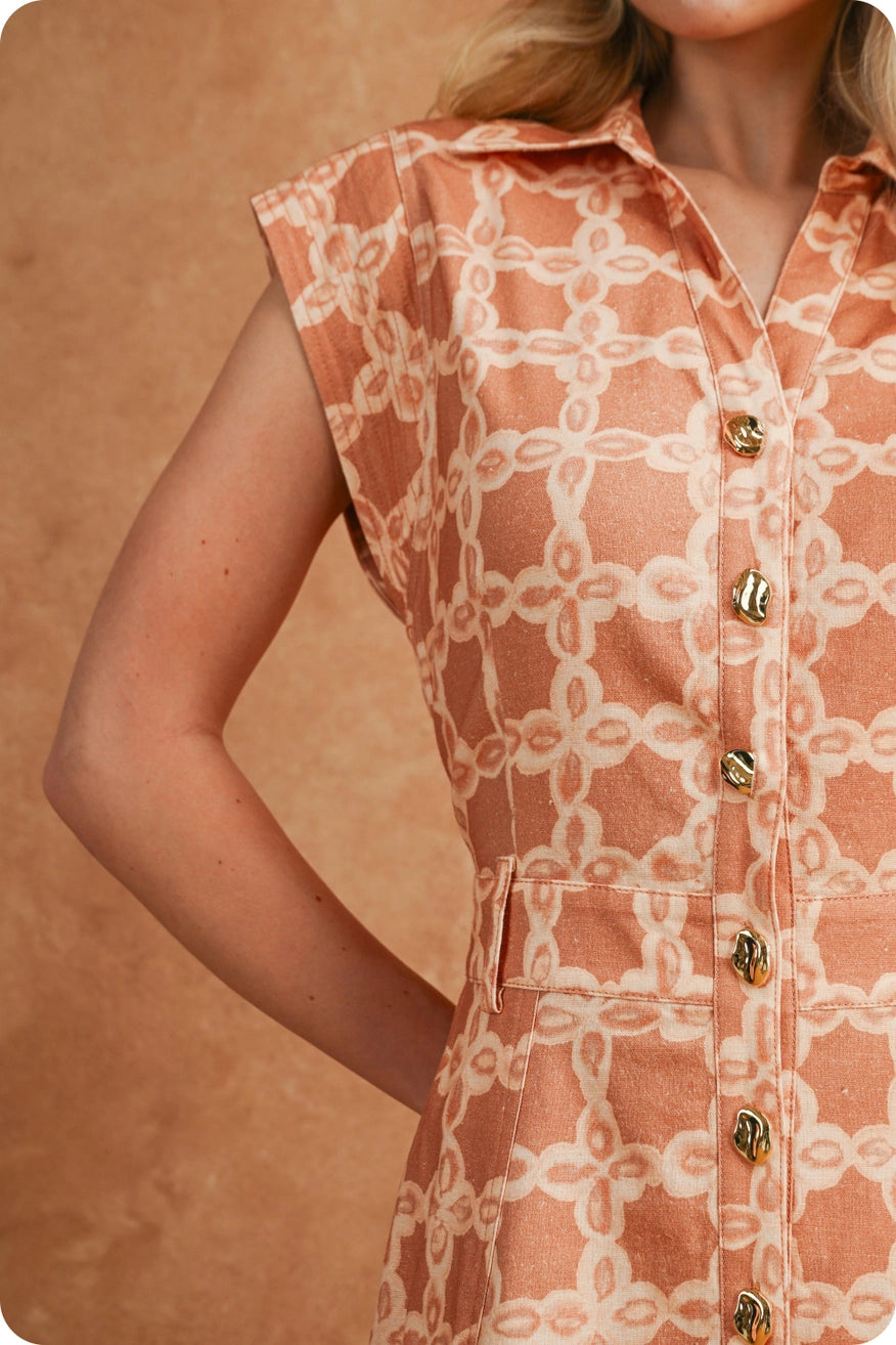 Chainlink Print Midi Dress