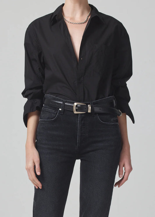 Kayla Shrunken Shirt - Black