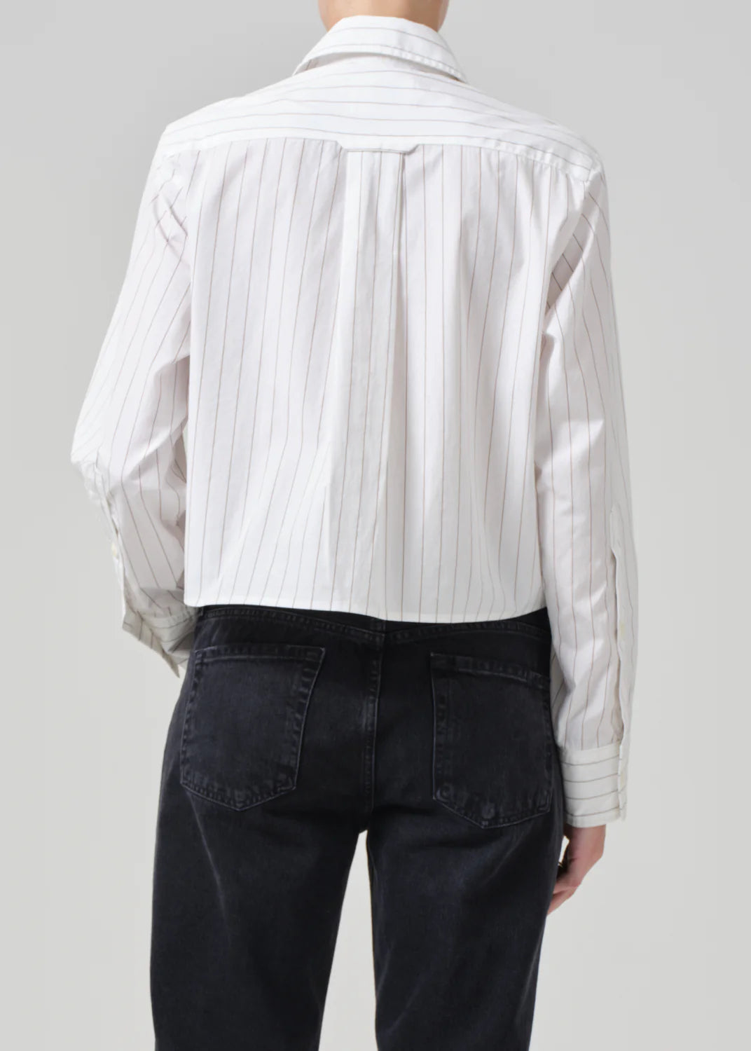 Fino Cropped Shirt - Clove Stripe