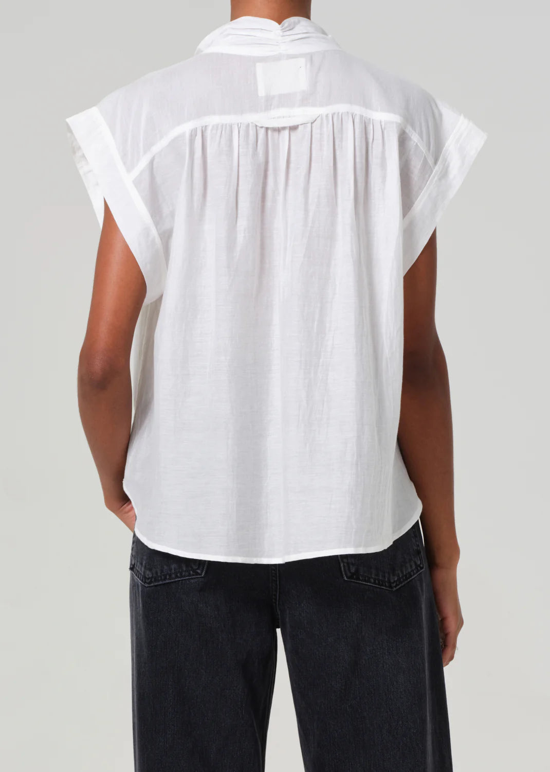 Penny Blouse w/Neck Tie - White