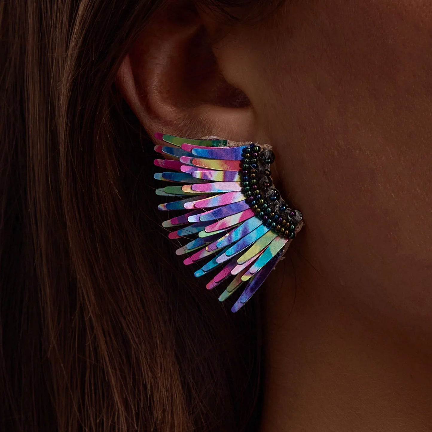 Metallic Black Rainbow - Mini Madeline Earrings