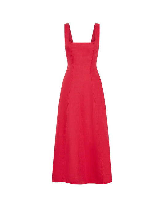 Elise Midi Dress - Red