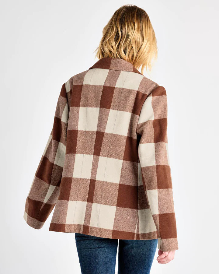 Ricki Plaid Blazer - Cognac