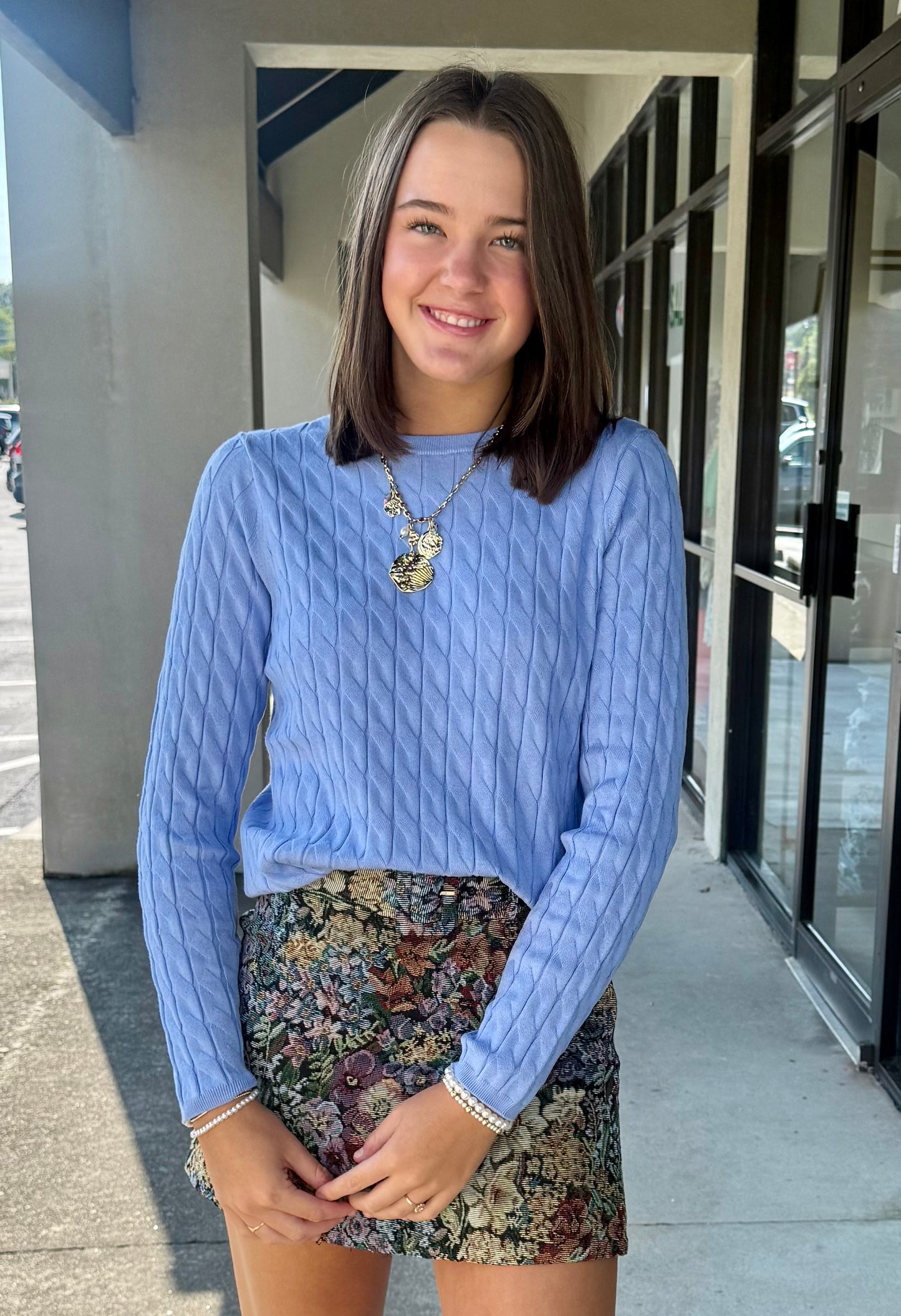 Cable Knit Sweater - Iris