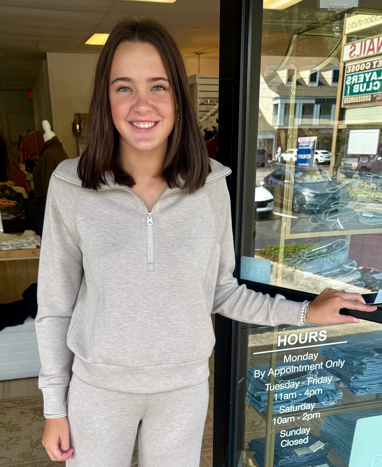 Comfort Zone Quarter Zip Pullover - Tapioca