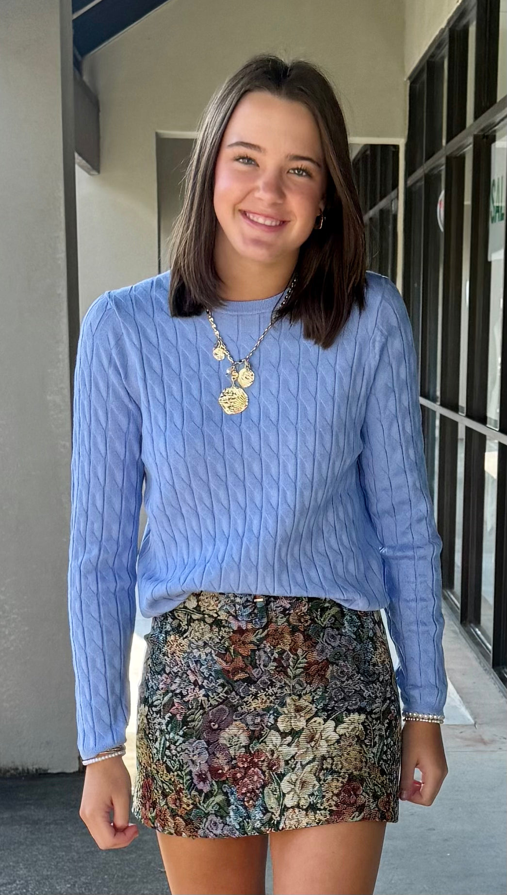 Cable Knit Sweater - Iris