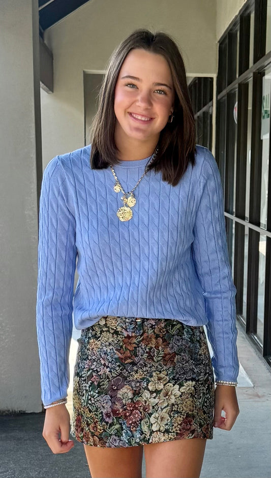 Cable Knit Sweater - Iris