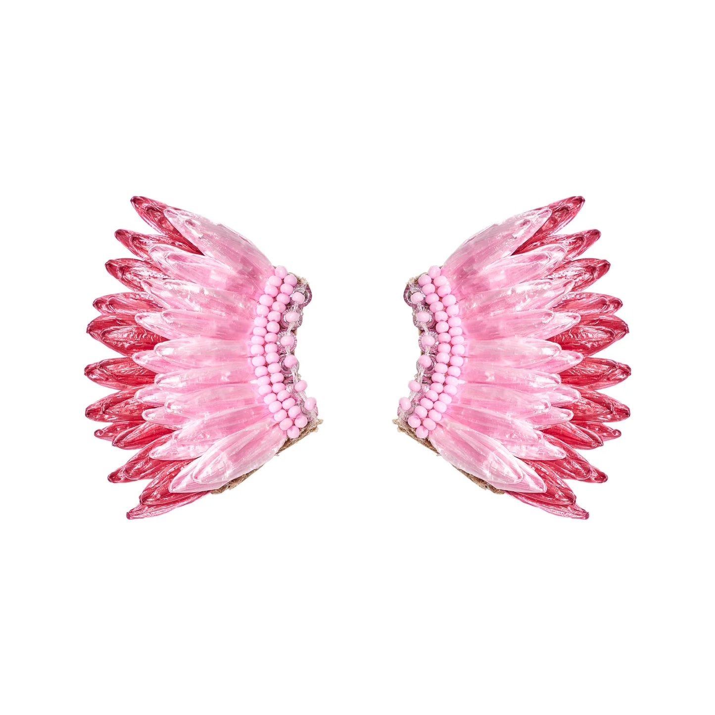 Pink - All Raffia Mini Madeline Earrings