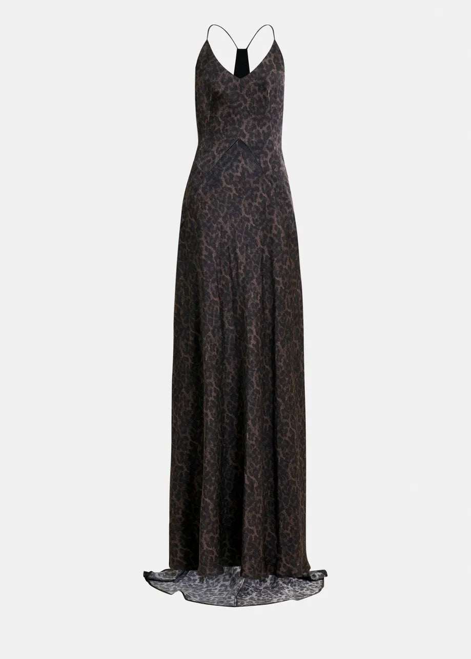 Idont Fitted Maxi Slip - Brown/Black Leopard