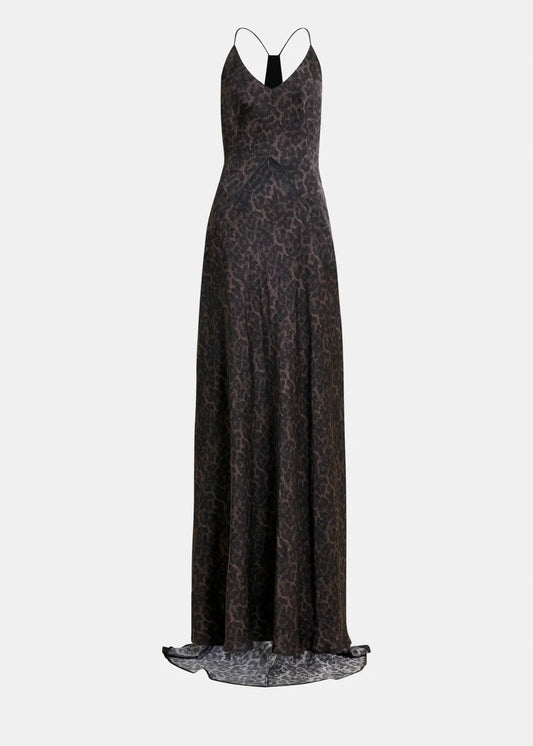 Idont Fitted Maxi Slip - Brown/Black Leopard