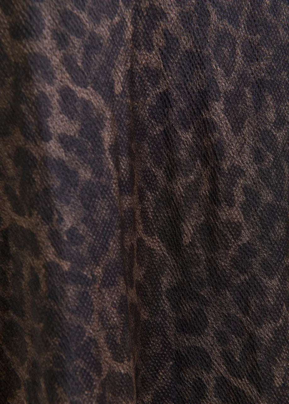 Idont Fitted Maxi Slip - Brown/Black Leopard