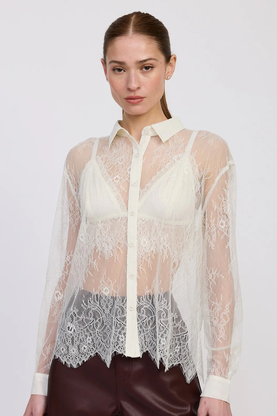 Alannah Top & Bralette Set - Ivory