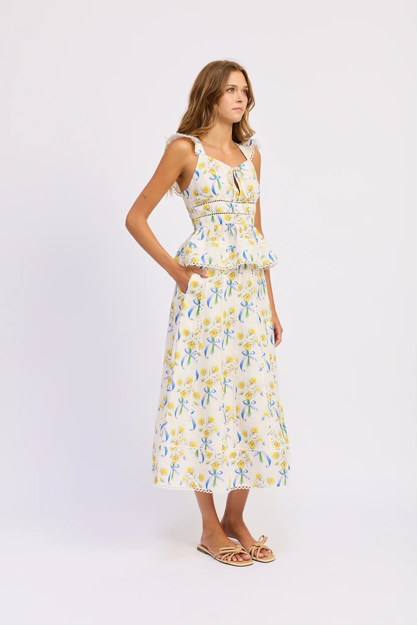 Audrey Skirt - Yellow/Blue/White