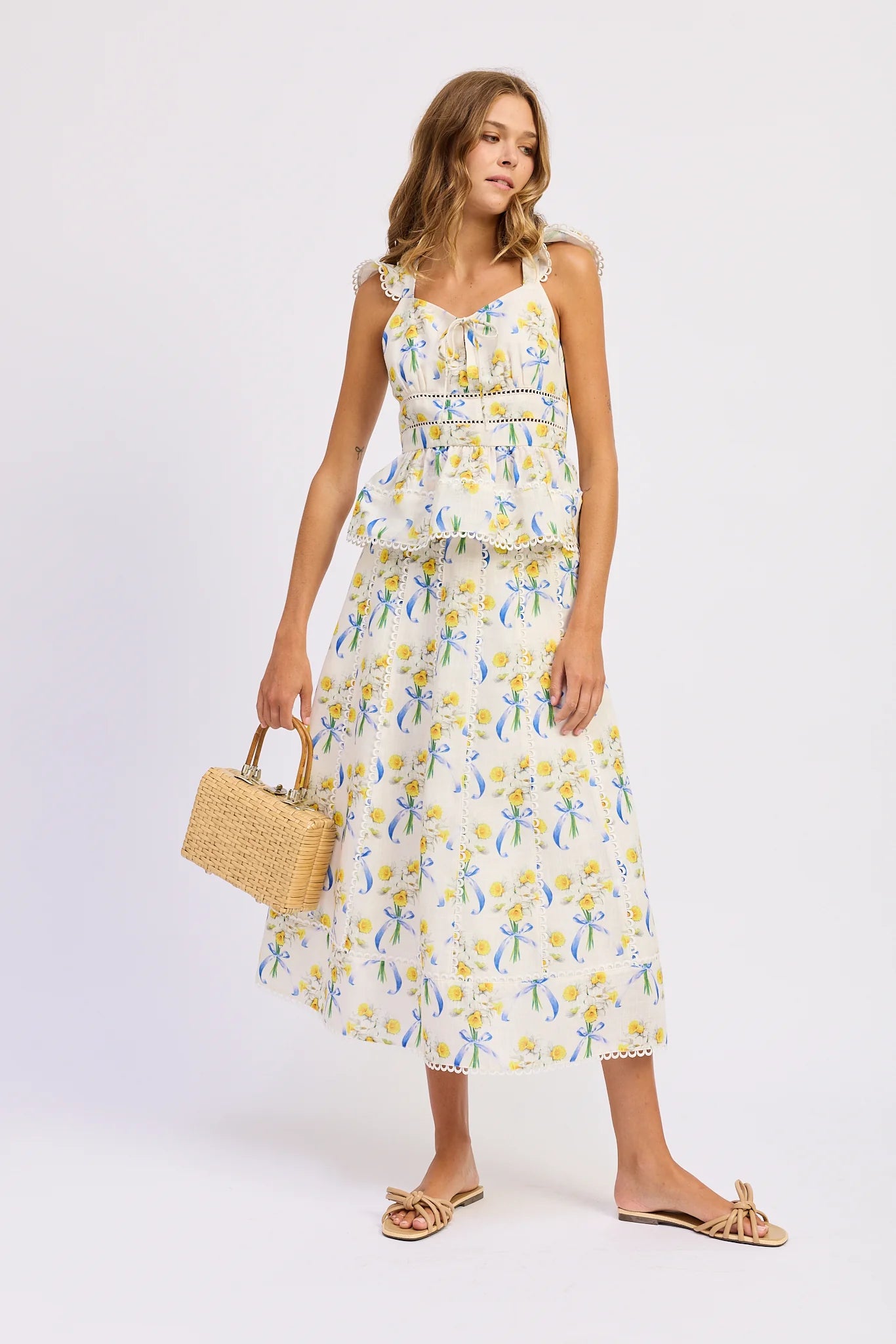 Audrey Skirt - Yellow/Blue/White