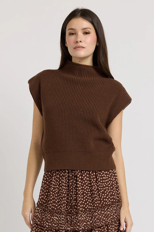 Jane Sweater Vest - Dark Brown