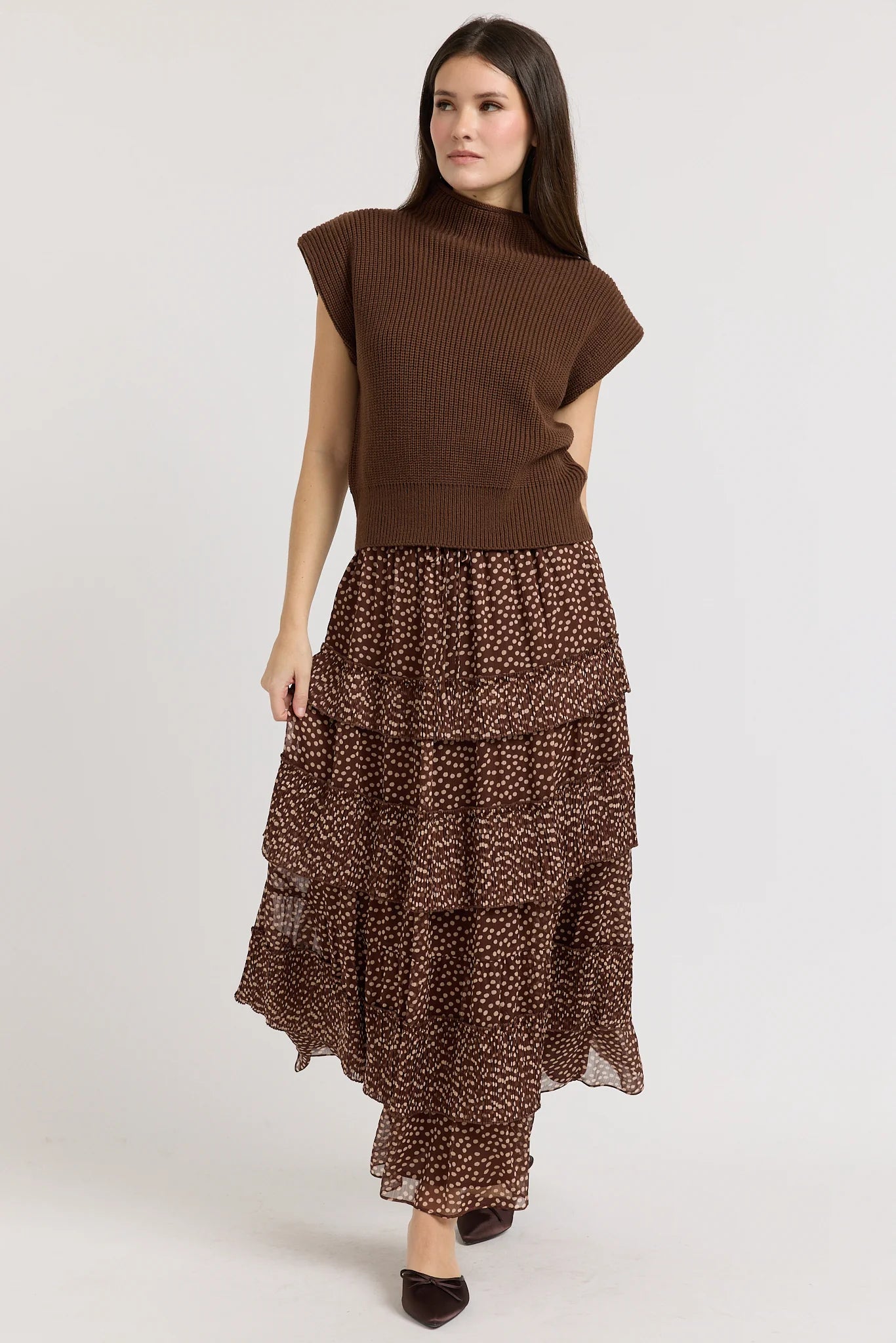 Jane Sweater Vest - Dark Brown
