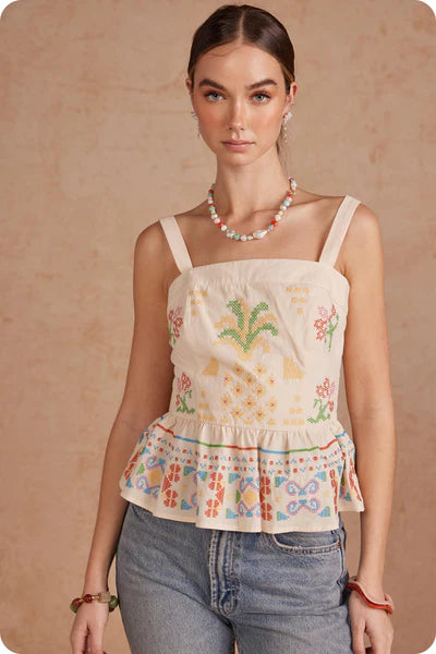 Embroidered Tank Top