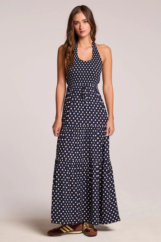 Siren Navy Spot Maxi Dress