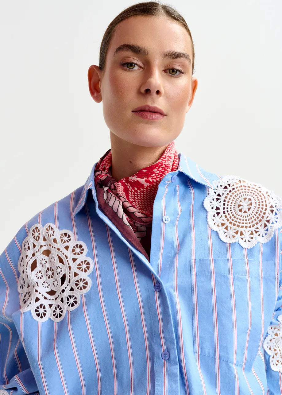 Inc Silk Square Scarf - Red Combo