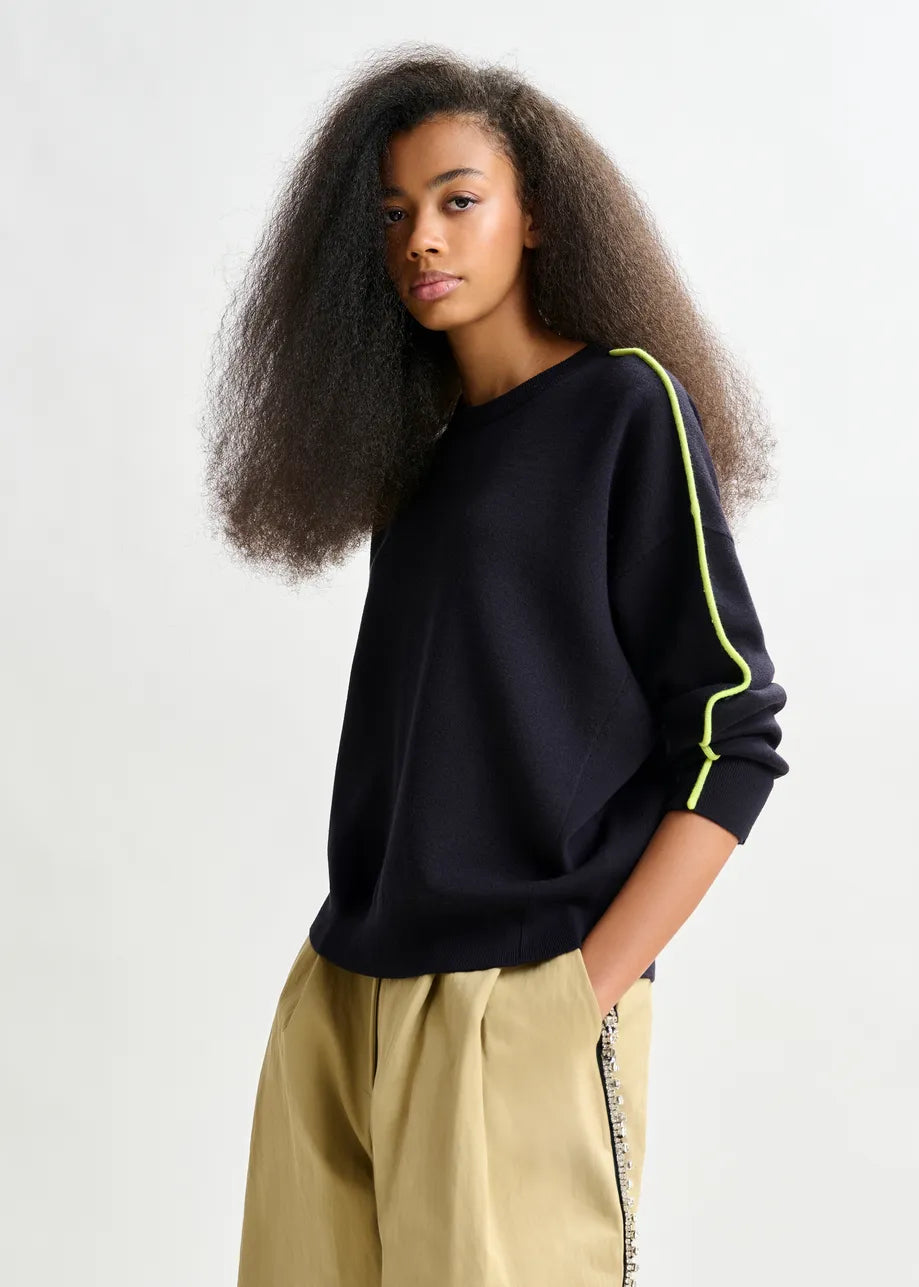 Iruby Pullover Contrast - Navy