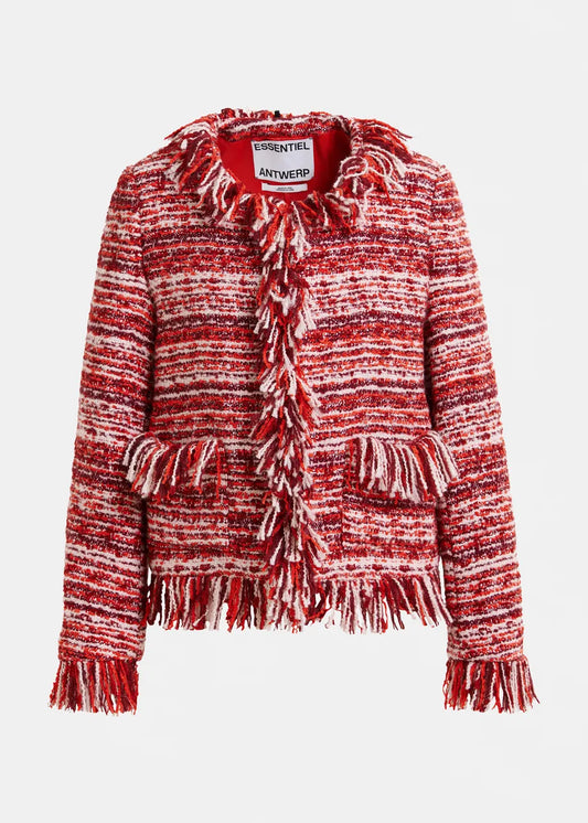 Iskra Fringed Jacket - Red Combo