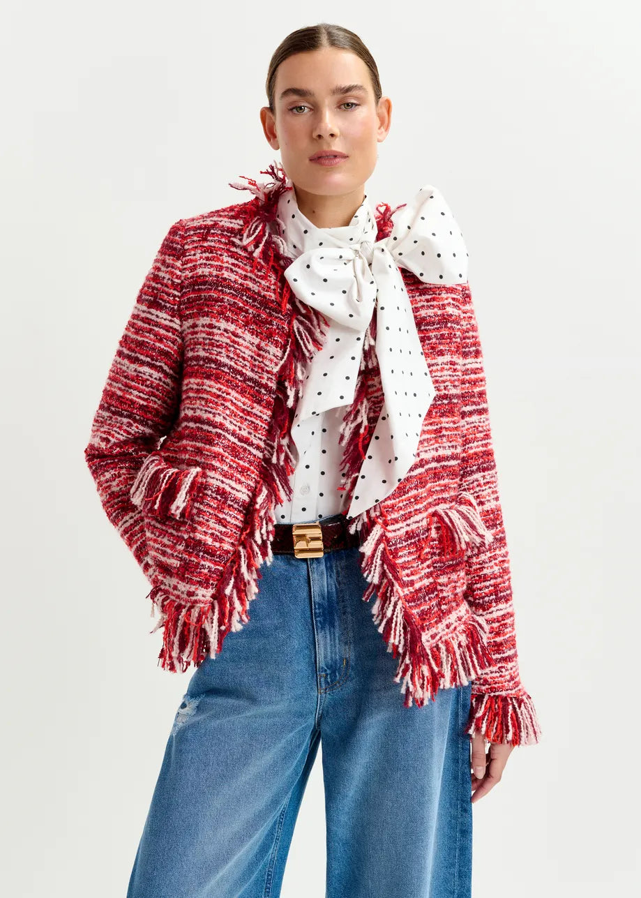 Iskra Fringed Jacket - Red Combo