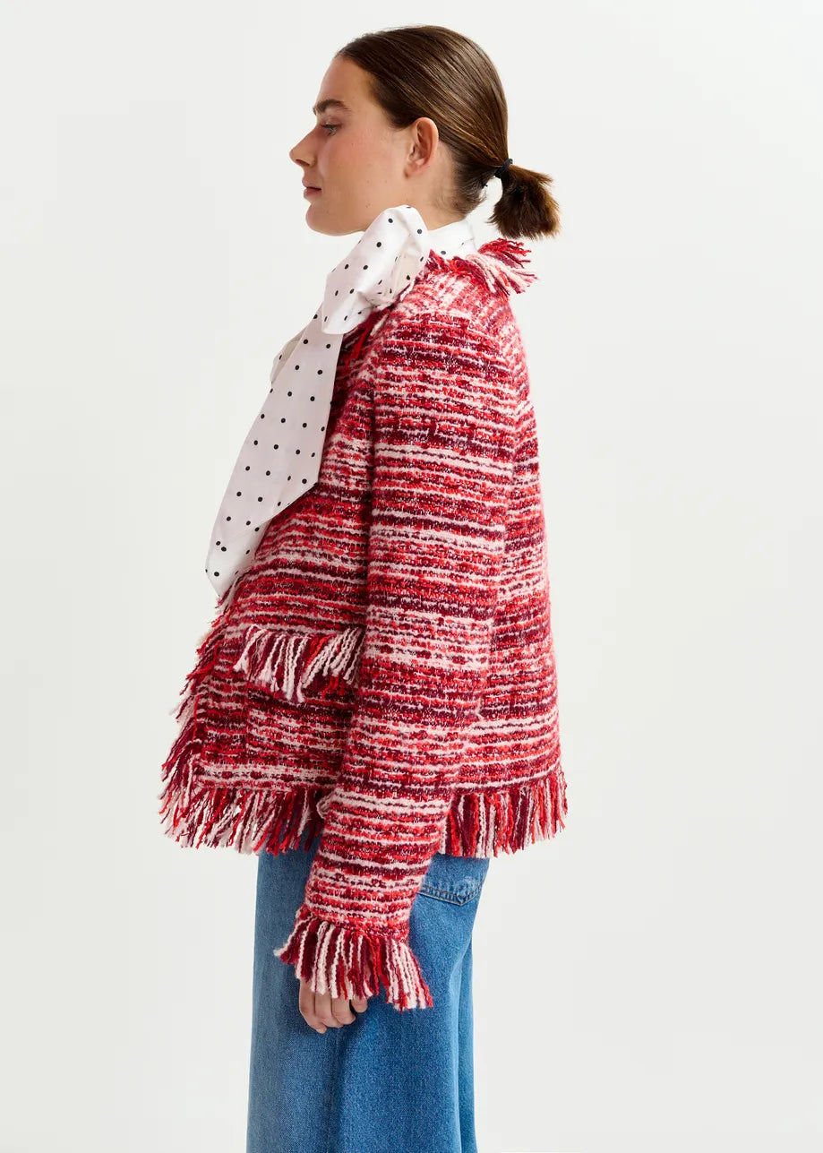 Iskra Fringed Jacket - Red Combo