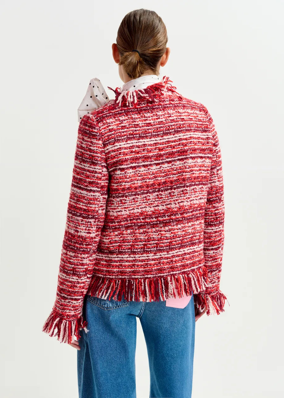 Iskra Fringed Jacket - Red Combo